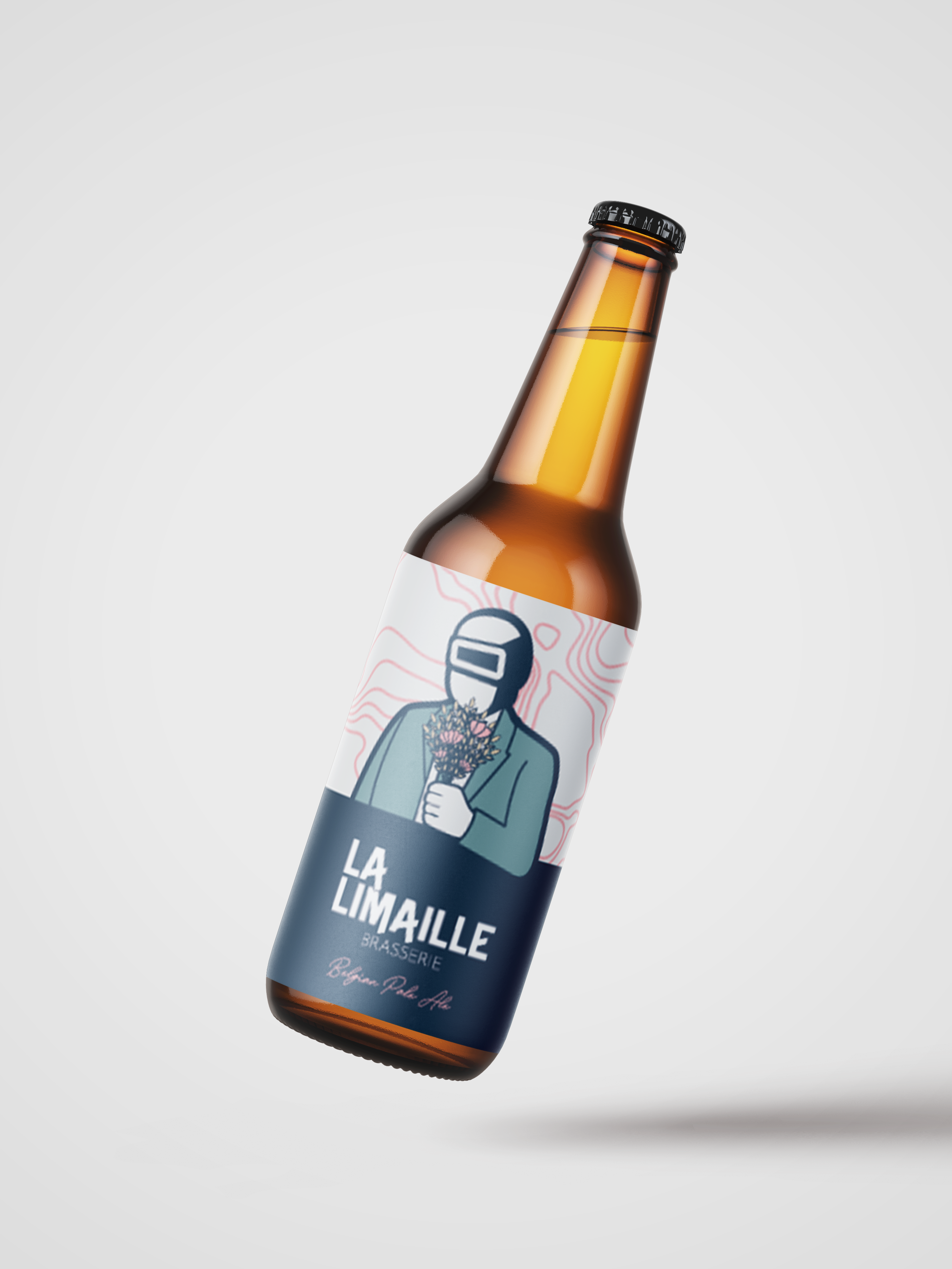 mockup bière brasserie la limaille roanne étiquette bouteille roanne creataion de logo roanne