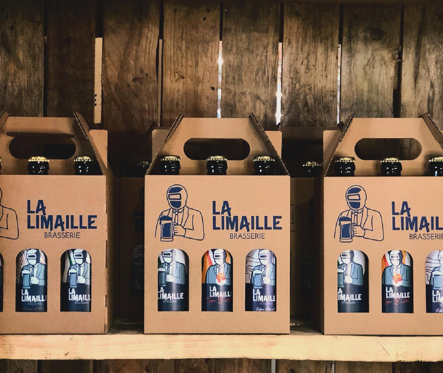 création étiquettes à Roanne pour la brasserie la limaille au coteau. Agence de communication roanne