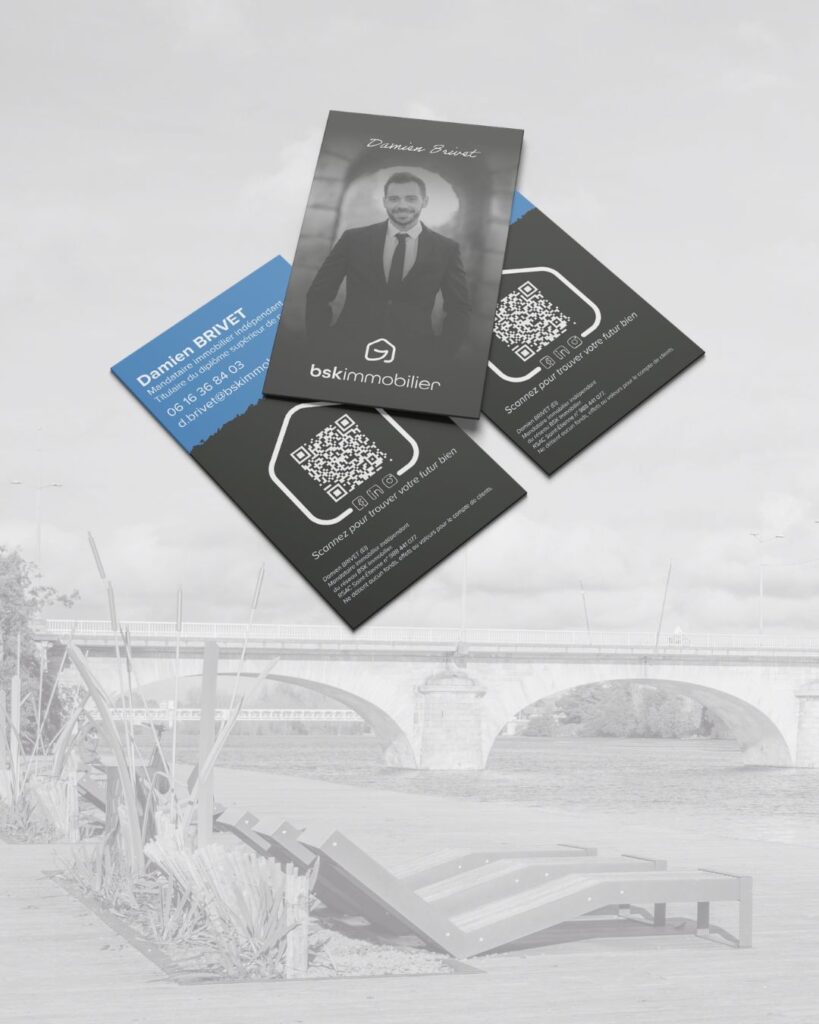 Damien Brivet agent immobilier BSK Immobilier. Graphiste Roanne
Cartes de visite roanne